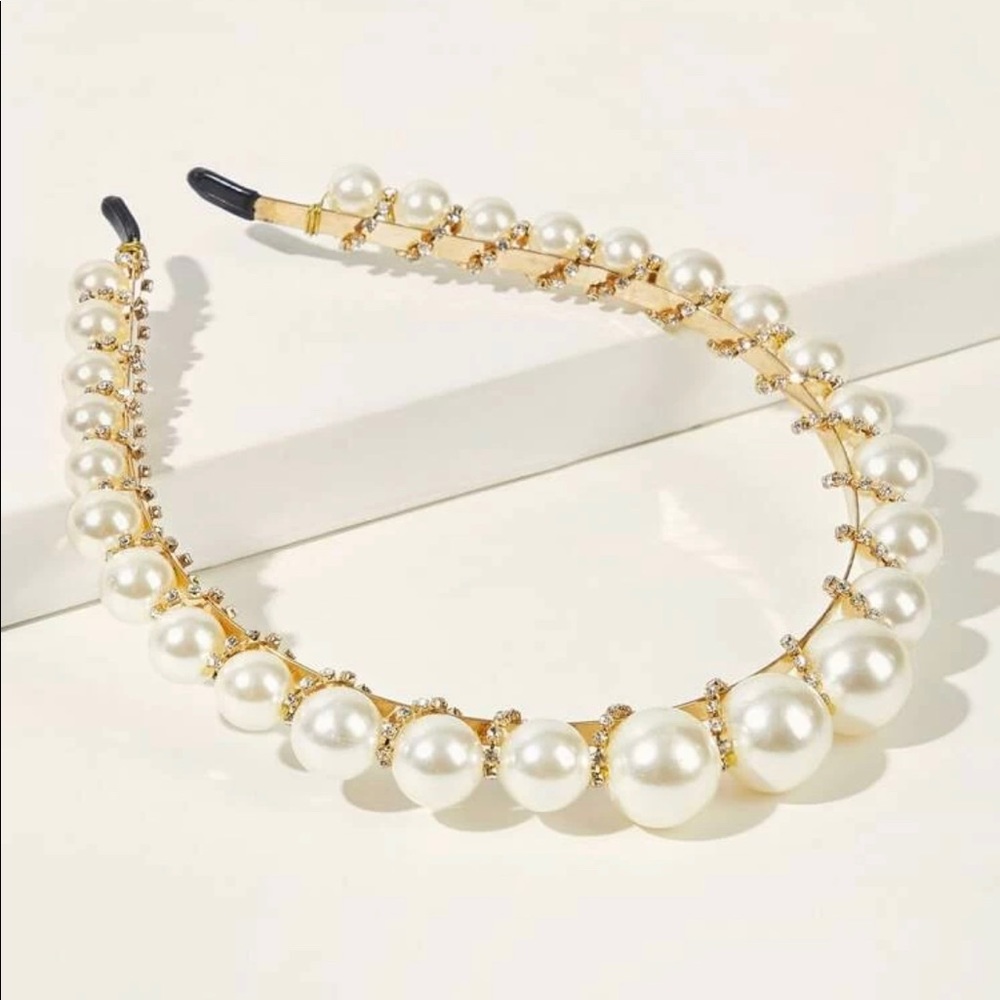 Brand New Pearl Headband with Rhinestones